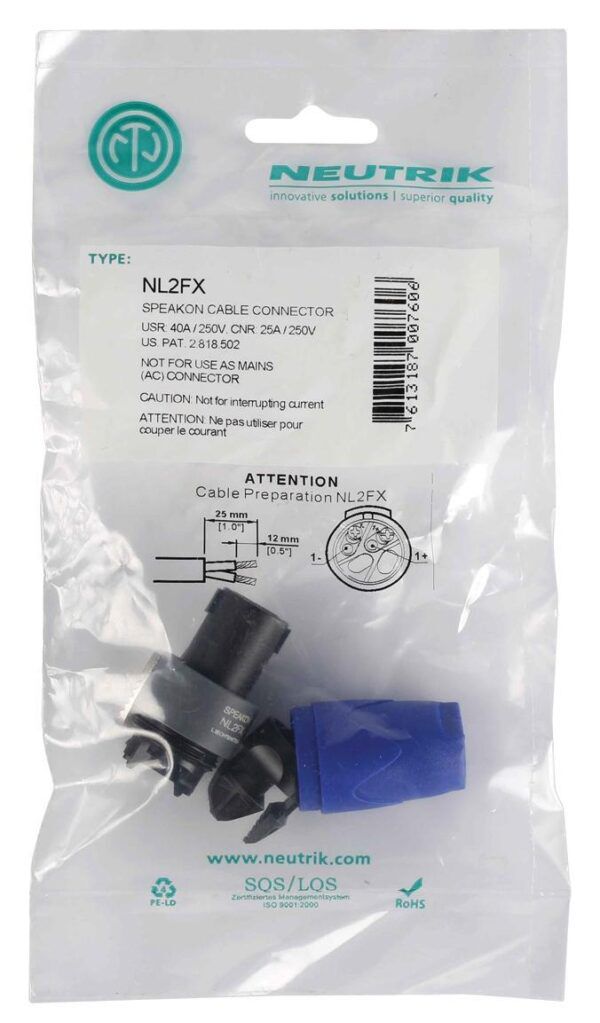 Neutrik NL2FX Standard 2 Polige Speakon Connector - Afbeelding 4