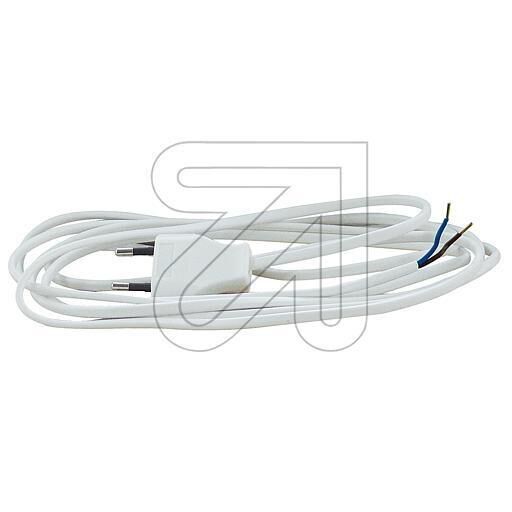 Product thumbnail Aansluitsnoer | Eurostekker | 2 meter | 2×0.75mm² | ovaal wit