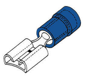 KABELSCHOEN VLAKSTEKKER 6.4mm BLAUW