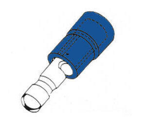 KABELSCHOEN "MALE BULLET" BLAUW 5mm