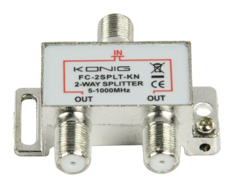 Product thumbnail Satelliet Splitter Televisie F-Splitter 4.2 dB / 5-1000 MHz - 2 Uitgangen