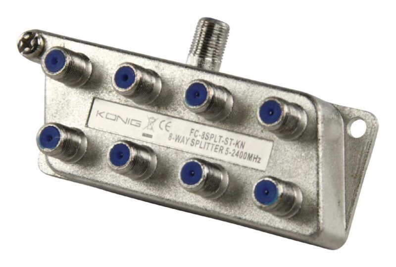 Product thumbnail Satelliet Splitter F-Splitter Satelliet 18.5 dB / 5-2400 MHz - 8 Uitgangen