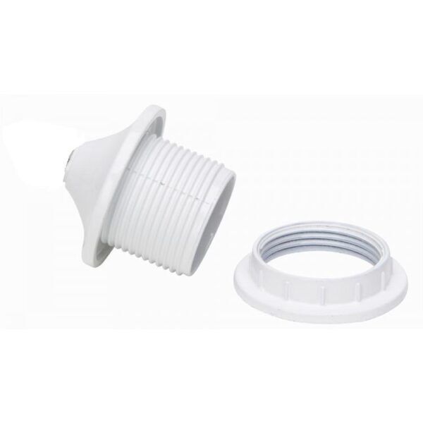 Fitting E27 wit paddestoel + 1 ring - Afbeelding 2