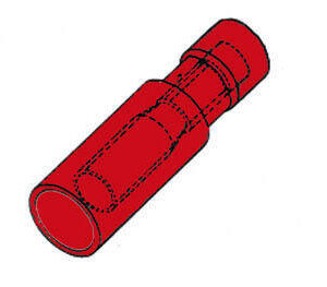 Kabelschoen | Bullet | 4mm | Female | Rood