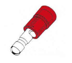 Kabelschoen | Bullet | 4mm | Male | Rood