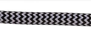Product thumbnail Stofkabel met zigzag patroon 2x0.75mm² mat wit-zwart