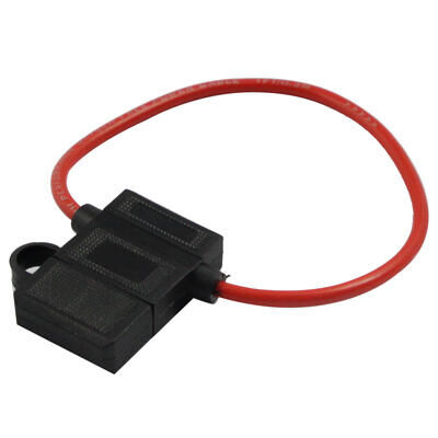 Product thumbnail IN-LINE ZEKERINGHOUDER VOOR ATC-ZEKERINGEN - WATERBESTENDIG - zwarte houder / rode kabel