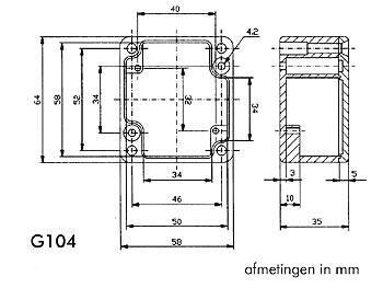 Product thumbnail WATERDICHTE ALUMINIUM BEHUIZING - 64 x 58 x 35mm