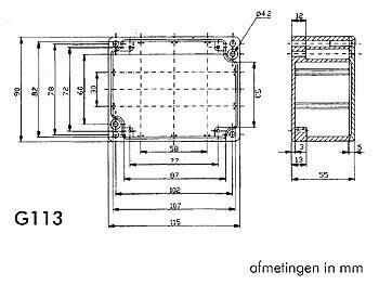 Product thumbnail ALUMINIUM BEHUIZING - 115 x 90 x 55mm WATERDICHT
