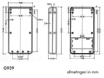Product thumbnail BEHUIZING VOOR TOETSENBORD VAN AFSTANDSBEDIENING - 135 x 70 x 24mm