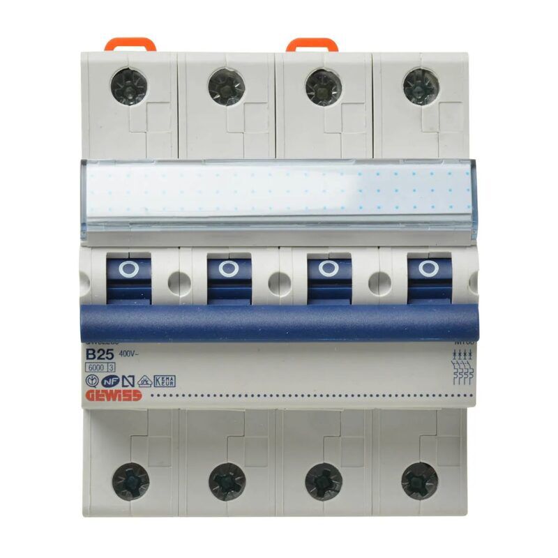Product thumbnail Gewiss Installatieautomaat B25 3P+N 25A B karakteristiek