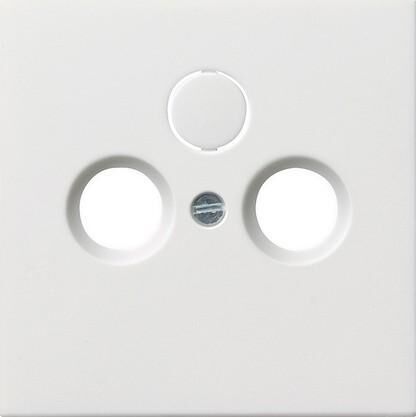 Product thumbnail Gira ST55 wandcontactdoos coax inzetplaat zuiver wit glans