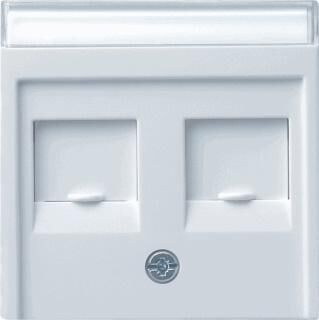 Product thumbnail Gira ST55 RJ45 inzetplaat voor netwerkaansluiting zuiver wit