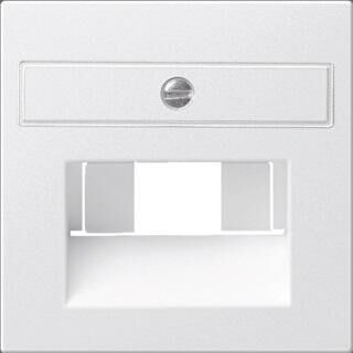 Product thumbnail Gira ST55 RJ45 inzetplaat voor netwerkaansluiting zuiver wit enkelvoudig