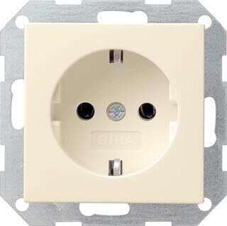 Product thumbnail Gira ST55 wandcontactdoos 1-voudig met randaarde crème wit glans