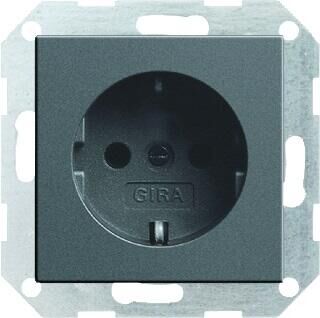 Product thumbnail Gira Systeem55 wandcontactdoos 1-voudig met randaarde mat antraciet