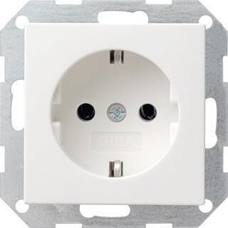 Product thumbnail Gira ST55 wandcontactdoos 1-voudig met randaarde zuiver wit glans