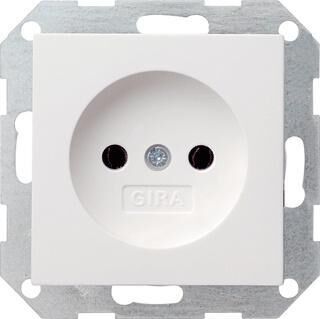 Product thumbnail Gira ST55 wandcontactdoos 1-voudig zonder randaarde zuiver wit glans