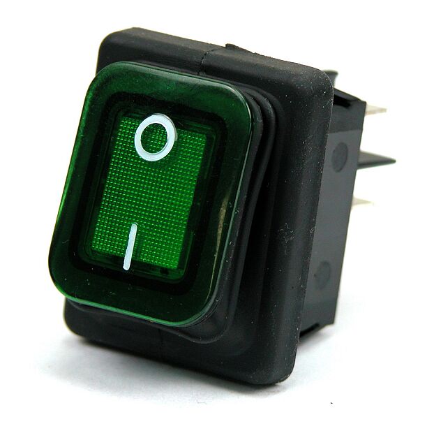 Product thumbnail SPATWATERDICHTE ROCKERSCHAKELAAR 2P GROEN NEON