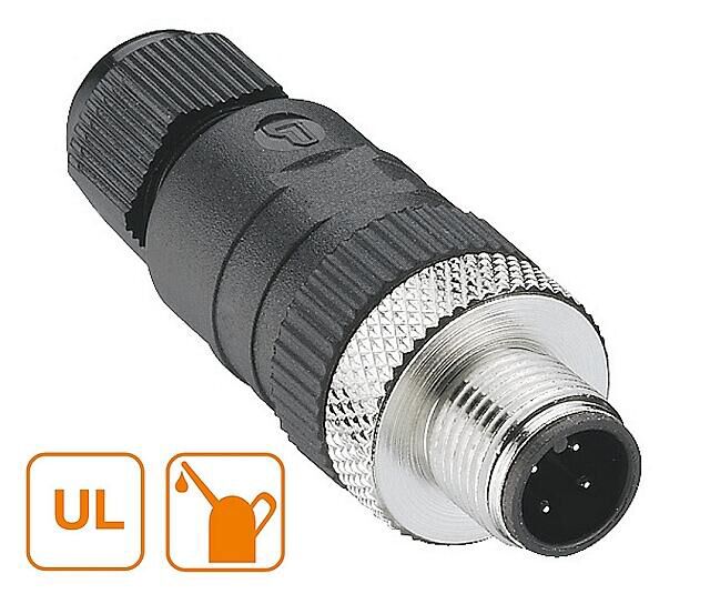 Product thumbnail 4-polige M12 Connector male met schroefaansluiting - SW15