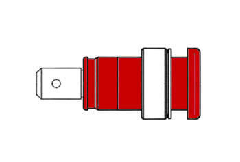 Product thumbnail GEISOLEERDE INBOUWBUS 4mm, AANRAAKVEILIG / ROOD (SEB 2620-F6,3)