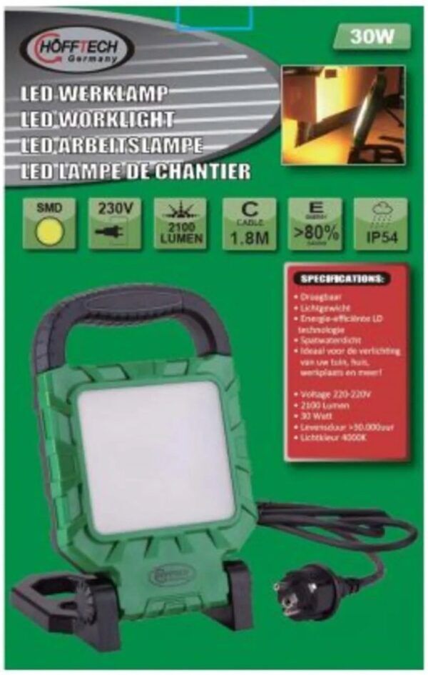 Hofftech Led Bouwlamp 30 Watt Daglicht - 220V - 2100 Lumen - Afbeelding 2