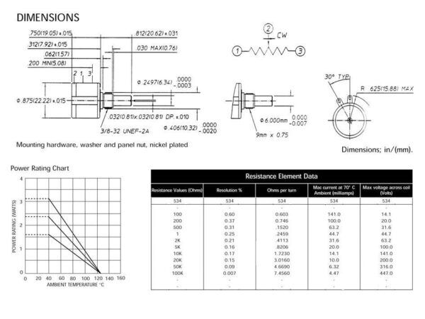 10-SLAGEN POTENTIOMETER 100 OHM