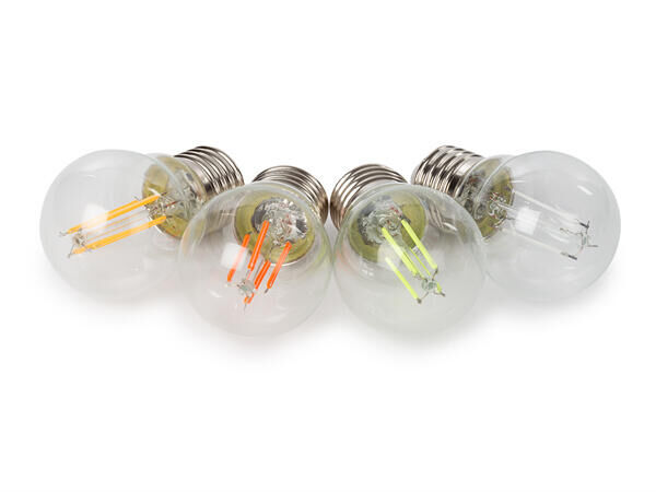 Product thumbnail SET GEKLEURDE LED-LAMPEN - G45 - HELDER GLAS - 4 st. - ROOD - GROEN - BLAUW - ORANJE