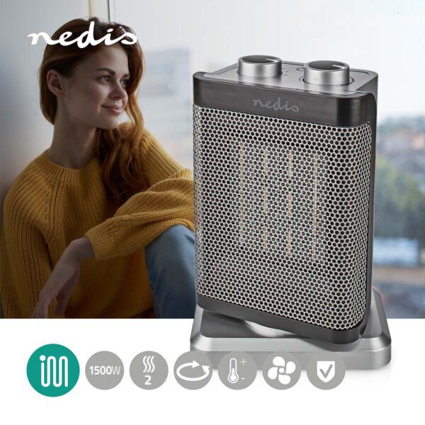 Keramische PTC-Ventilatorkachel | 1000 / 1500 W | Thermostaat - Afbeelding 2