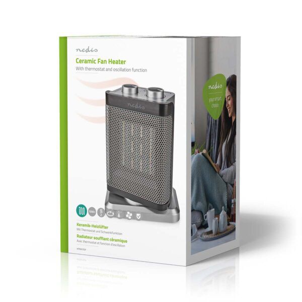 Keramische PTC-Ventilatorkachel | 1000 / 1500 W | Thermostaat - Afbeelding 11