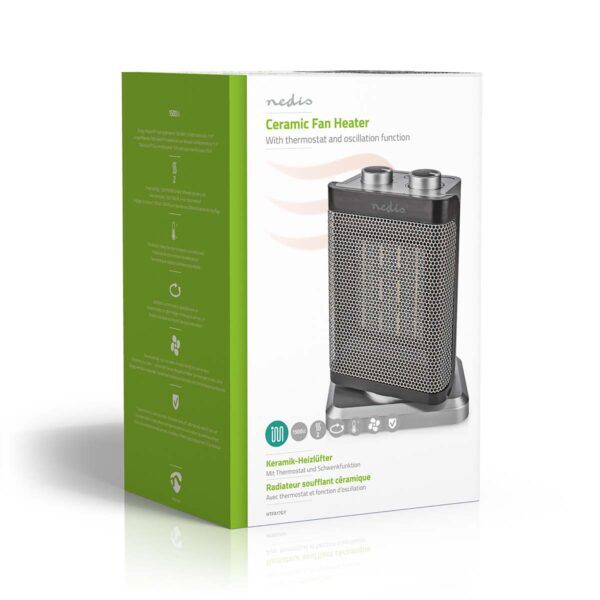 Keramische PTC-Ventilatorkachel | 1000 / 1500 W | Thermostaat - Afbeelding 12