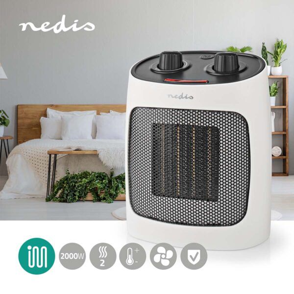 Keramische PTC-Ventilatorkachel | 1000 / 2000 W | Thermostaat - Afbeelding 2