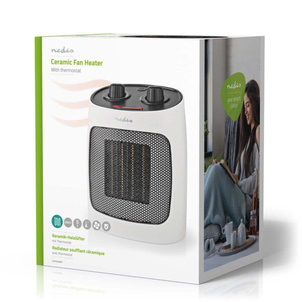 Keramische PTC-Ventilatorkachel | 1000 / 2000 W | Thermostaat - Afbeelding 10