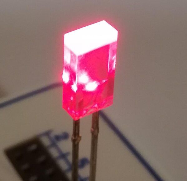 2.5 x 5mm RECTANGULAR LED LAMP RED DIFFUSED - Afbeelding 4