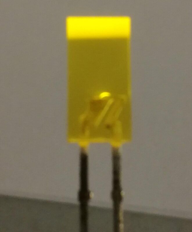 Product thumbnail 2.5 x 5mm RECTANGULAR LED LAMP YELLOW DIFFUSED
