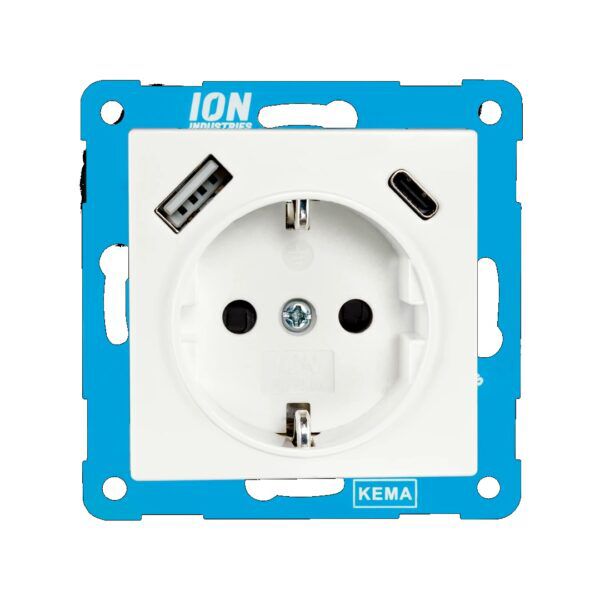 ION V1/J1 WCD RA met USB A/C kinderbeveiliging alpin wit