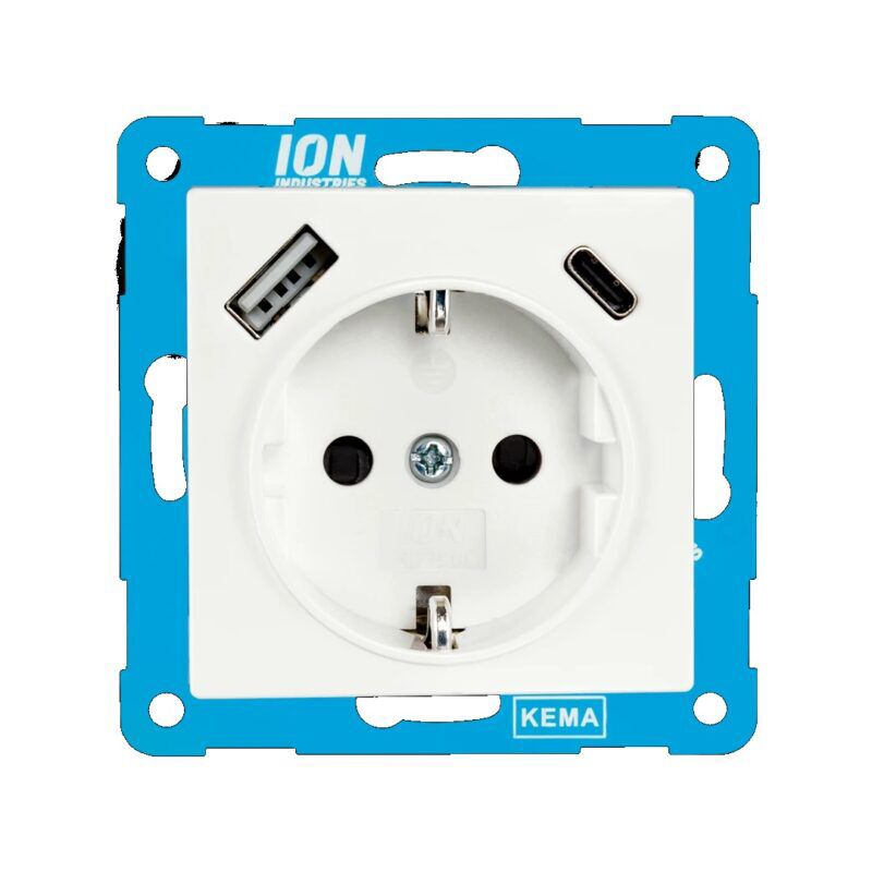 Product thumbnail ION V1/J1 WCD RA met USB A/C kinderbeveiliging alpin wit