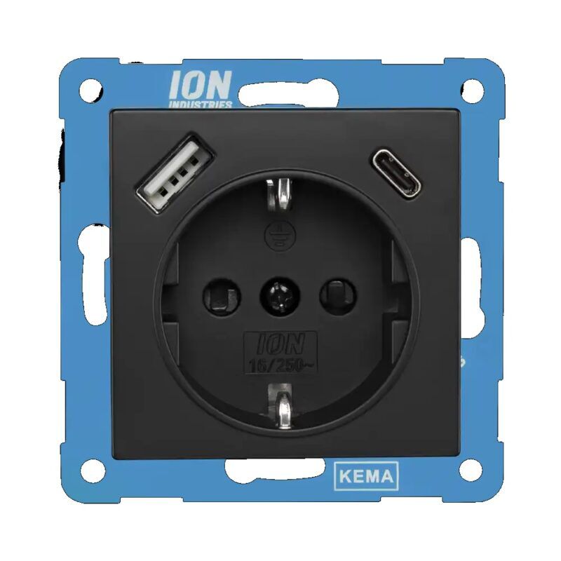 Product thumbnail ION V1 WCD RA met USB A/C kinderbeveiliging zwart mat