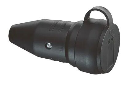 Product thumbnail IP44 Rubber Contra stekker met randaarde en klapdeksel zwart