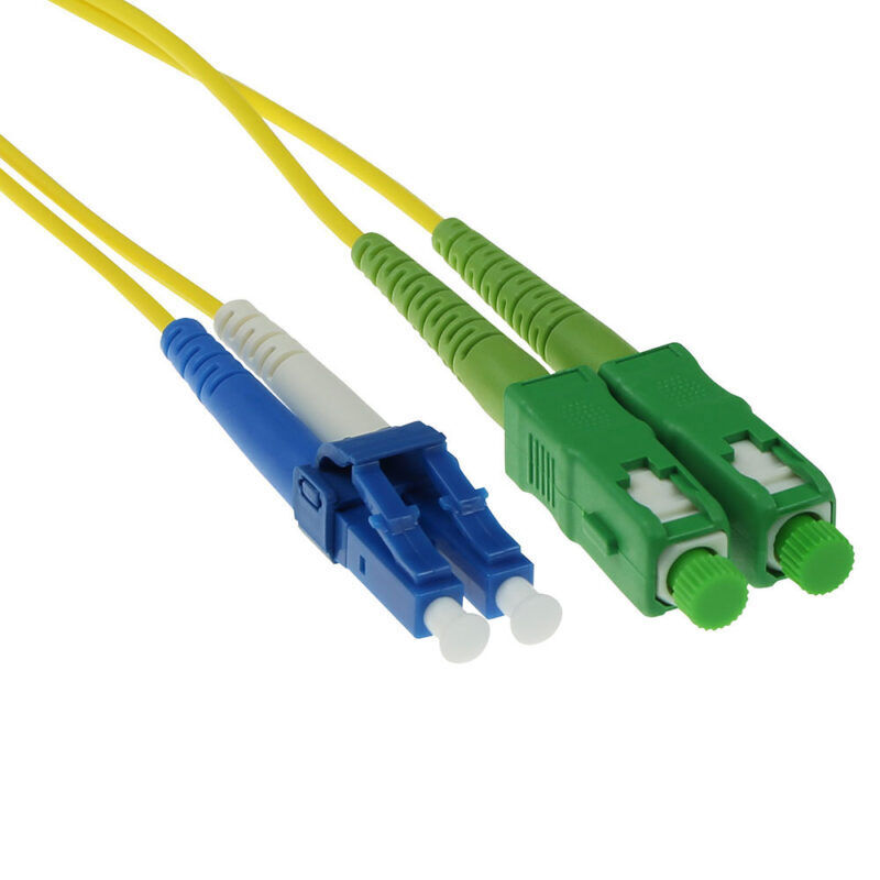 Product thumbnail ACT 1,5 meter LSZH Singlemode 9/125 OS2 glasvezel patchkabel duplex met SC/APC en LC/UPC connectoren