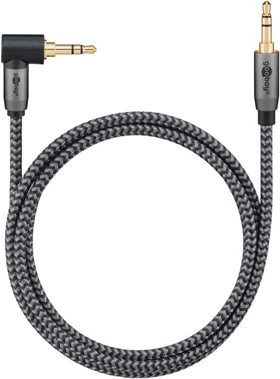 Product thumbnail Jack-Audiokabel | 3,5mm Male – 3,5mm Male haaks | 0.5 meter