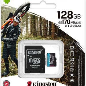 Kingston 128GB V30 Micro SDXC kaart Canvas Go! Plus UHS-I U3