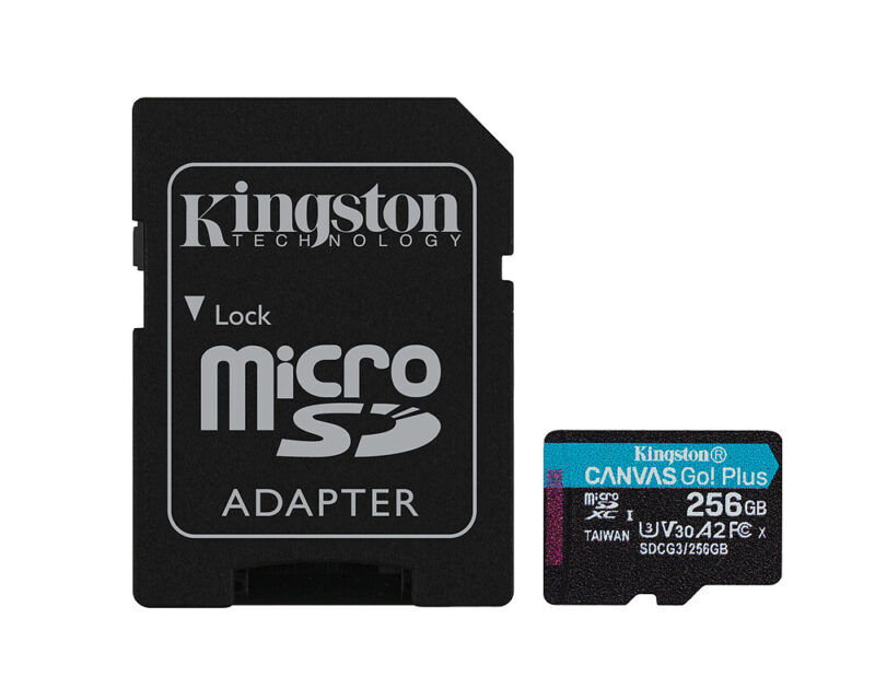 Product thumbnail Kingston 256GB Micro SDXC kaart Canvas Go! Plus UHS-I U3