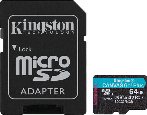 Product thumbnail Kingston microSDXC Canvas Go! Plus 64GB