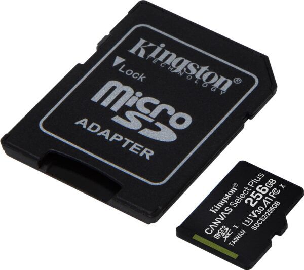 Kingston 256GB microSDXC Canvas Select Plus 256GB 100 MB/s  + SD adapter - Afbeelding 2