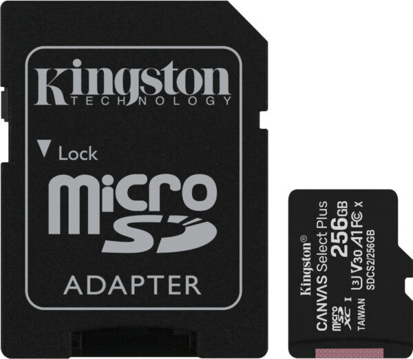Kingston 256GB microSDXC Canvas Select Plus 256GB 100 MB/s  + SD adapter - Afbeelding 3