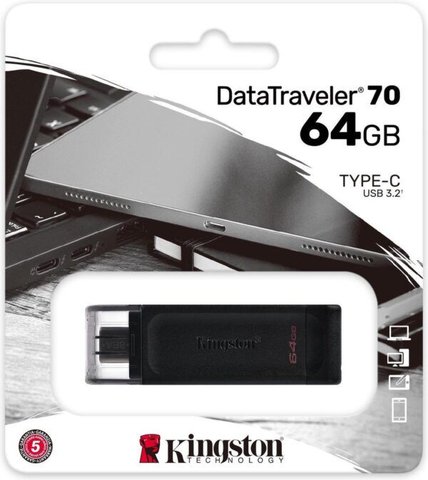 Kingston USB 3.2 DataTraveler 70 USB-C Stick 64GB - Afbeelding 3