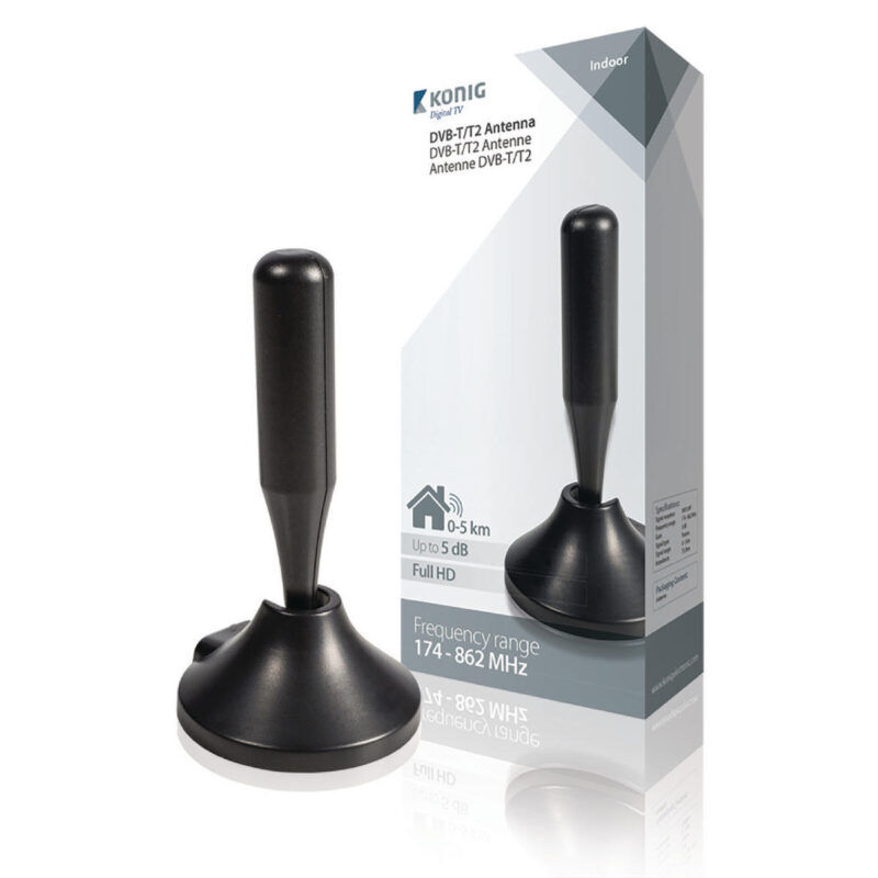 Product thumbnail Binnen DVB-T/T2 Antenne 5 dB VHF / UHF
