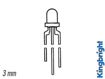 Product thumbnail L-115WEGW LED 3mm ROOD/GROEN WIT DIFFUUS 50mcd