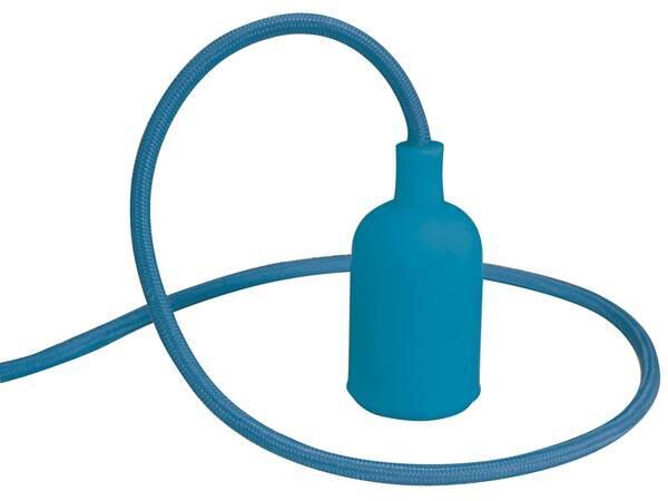 DESIGN LAMPHOUDER MET TEXTIELKABEL - BLAUW - Afbeelding 5